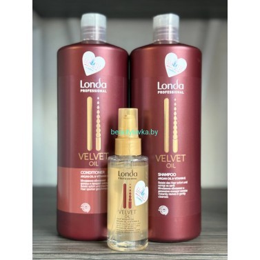 Набор Londa Professional Кондиционер и Шампунь для волос Londa Professional Velvet Oil с аргановым маслом по 1000мл + Масло для волос Londa Professional Velvet Oil (100мл)