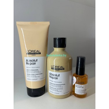 Набор для восстановления L'Oreal Professionnel Absolut Repair шампунь 300 мл + кондиционер 200 мл + масло 30 мл