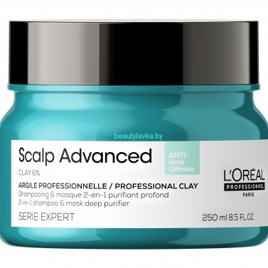 Шампунь-Маска 2в1 для жирных волос L'Oreal Professionnel Scalp Advanced Anti-Oiliness 250 мл