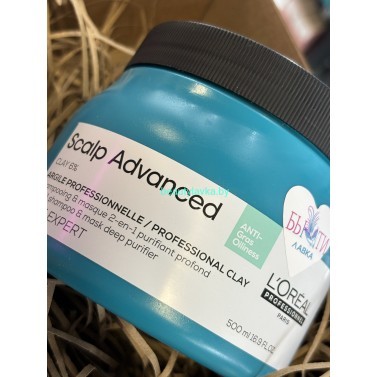 Шампунь-Маска 2в1 для жирных волос L'Oreal Professionnel Scalp Advanced Anti-Oiliness 500 мл