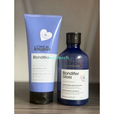 Набор для осветленных и мелированных L'Oreal Professionnel Blondifier Gloss шампунь 300 мл + кондиционер 200 мл