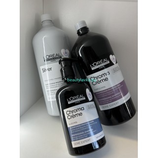 Набор L'Oreal Professionnel Chroma Creme Шампунь 1500 мл + синий 500 мл + Silver 1500 мл