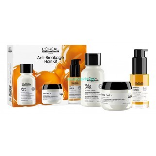 Набор для окрашенных L'Oreal Professionnel Metal Detox шампунь 100 мл + маска 75 мл + масло 50 мл