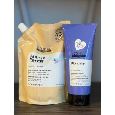 Набор L'Oreal Professionnel Absolut Repair шампунь 500 мл + Blondifier Gloss кондиционер 200 мл