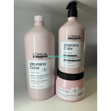 Набор для окрашенных L'Oreal Professionnel Vitamino Color шампунь 1500 мл + кондиционер 750 мл + маска 500 мл