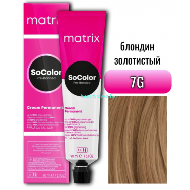 Краска Matrix SoColor Pre-Bonded 7G блондин золотистый 90 мл