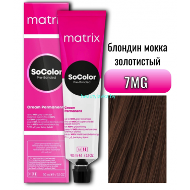 Краска Matrix SoColor Pre-Bonded 7MG блондин мокка золотистый 90 мл