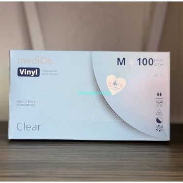 Перчатки виниловые MediOK clear Размер M 100 штук