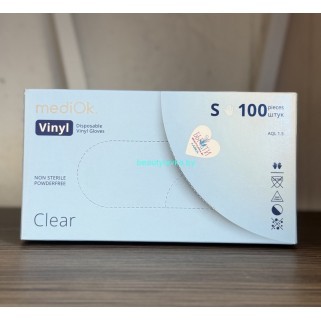 Перчатки виниловые MediOK clear Размер S 100 штук