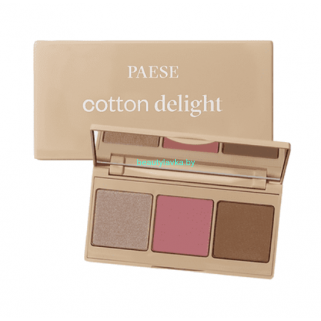 PAESE Набор для контуринга Cotton Delight ( румяна, хайлайтер, пудра скульптурирующая), тон 01