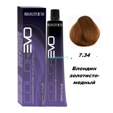 Краска Selective Professional Colorevo 7.34 блондин золотисто-медный 100 мл Краска Selective Professional Colorevo 7.34 блондин золотисто-медный 100 мл