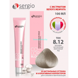 Крем- краска sergio professional 8.12 блондин натурально-жемчужный лед 100 мл