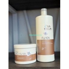 Набор Wella Professionals Fusion интенсивная восстанавливающая маска 500мл + шампунь 1000мл