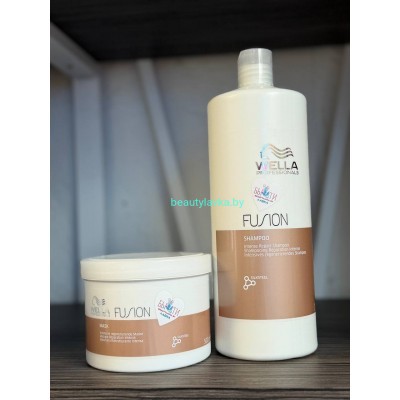 Набор Wella Professionals Fusion интенсивная восстанавливающая маска 500мл + шампунь 1000мл