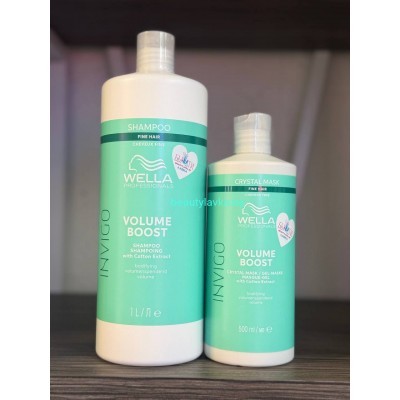 Набор Wella Professionals Маска для волос Invigo Volume Boost уплотняющая кристалл-маска (500мл) + шампунь 1000мл