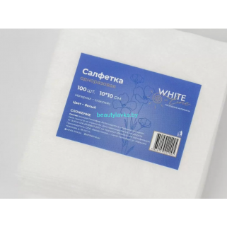 Салфетка 10*10 пачка White line белый 5 пачек по 100шт(всего 500шт)