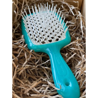 Щетка для волос морская с белыми зубчиками Janeke Superbrush Turquoise