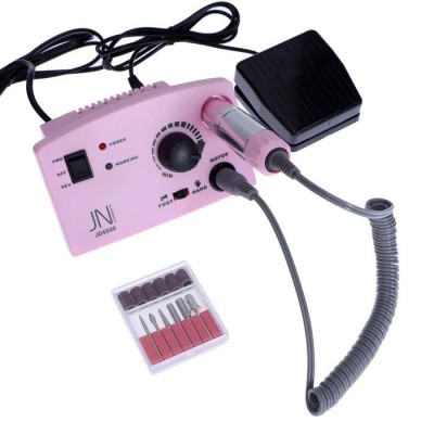 Аппарат для маникюра и педикюра JessNail JD4500 BL, 6 фрез, 30000об/мин, 35 Вт, розовый